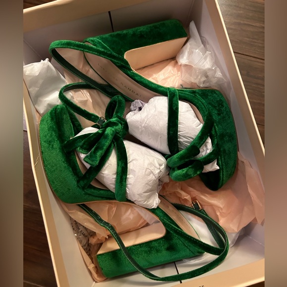 Loeffler Randall Green Velvet Platforms - Picture 1 of 5